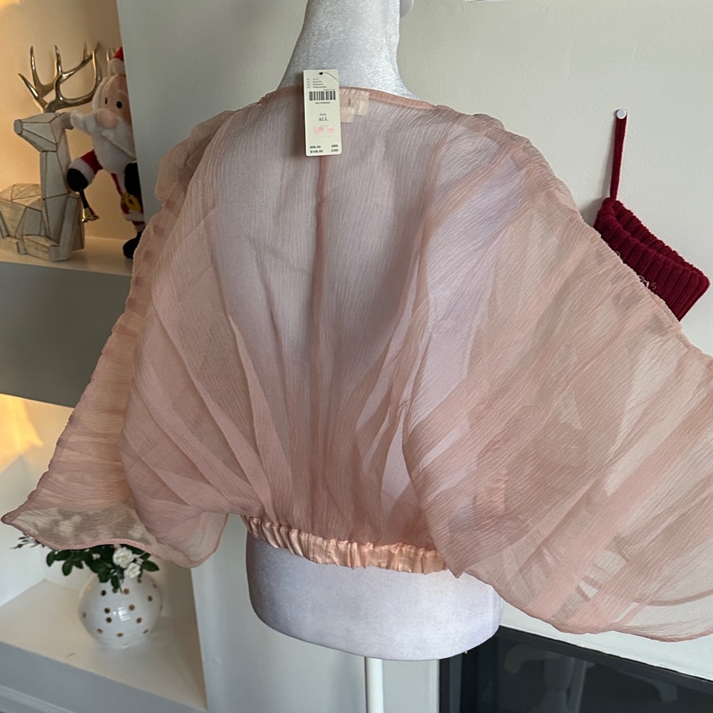 Anthropologie Pink Sheer Cardigan